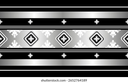 Navajo pattern, Native American, native fabric, geometric, applied from Native American rugs, black and white tones, gray, applied tribal pattern. Vektor