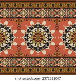 navajo pattern.Persian rug.Aztec tribal.seamless geometric pattern. Indigenous ethnic carpet. Ethnicity. Red carpet, the story of the fire war.	
	
