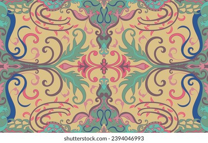 navajo pattern.Persian rug.Aztec tribal.seamless geometric pattern. Indigenous ethnic carpet. Ethnicity. Red carpet, the story of the fire war.