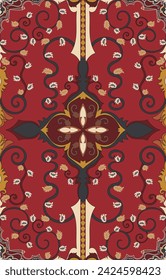 navajo pattern.Persian rug.Aztec tribal.seamless geometric pattern. Indigenous ethnic carpet. Ethnicity. Red carpet, the story of the fire war.