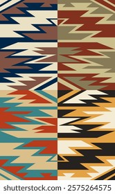 Navajo patterns, multi-colored overlapping patterns, tribal patterns for rugs and fabrics, wallpaper.