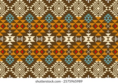 Navajo patterns are renowned for their bold geometric designs, often incorporating natural elements and cultural symbols. Given the image you've described, we can assume it features a classic 