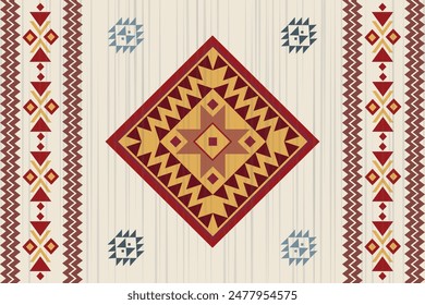 Navajo pattern.Square shape on grey background.Geometric shape.Zigzag pattern.Seamless.Triangle shape.DIgital design.Illustration.Line.Design for skirt.Clothes.Carpet.Printing. Knitting
