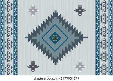 Navajo pattern.Square shape on grey background.Geometric shape.Zigzag pattern.Seamless.Triangle shape.DIgital design.Illustration.Line.Design for skirt.Clothes.Carpet.Printing. Knitting