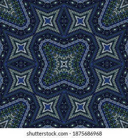 Navajo repeating ornament graphic design. Abstract geometric background. Rug print in ethnic style. Embroidery motifs in persian style.