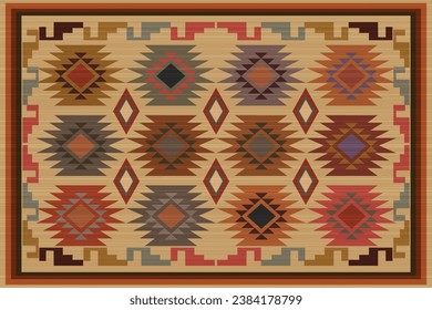 Navajo rug seamless pattern. Native ornament. rugs, carpets, weaving.