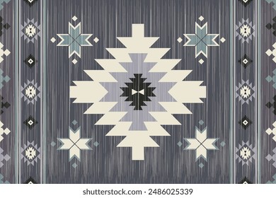 Navajo rugs featuring traditional geometric patterns and Southwestern designs inspired by Native American art.