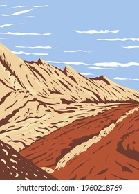 The Navajo Sandstone in San Rafael Reef located in Glen Canyon National Recreation Area Utah WPA Poster Art