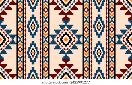 Navajo southwest geometric seamless pattern fabric colorful design for textile printing