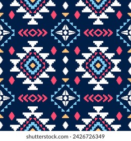 Navajo southwest geometric seamless pattern fabric colorful design for textile printing