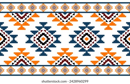 Navajo southwest geometric seamless pattern fabric colorful design for textile printing