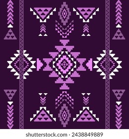 Navajo southwest geometric seamless pattern fabric colorful design for textile printing