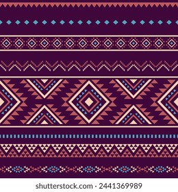 Navajo southwest geometric seamless pattern fabric colorful design for textile printing