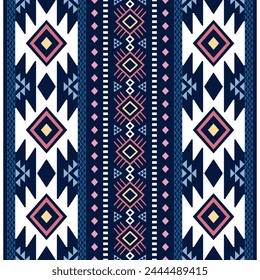 Navajo southwest geometric seamless pattern fabric colorful design for textile printing