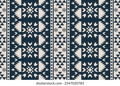 Navajo southwest geometric seamless pattern. Ancient echoes Aztec geometric. Native American tribal ethnic Design for a rug, Blanket, Carpet, Printing, Tablecloth, Knit