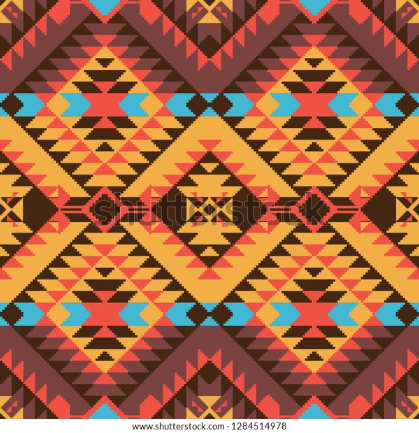 Navajo Style Seamless Pattern Stock Vector (Royalty Free) 1284514978 ...