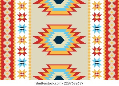 Navajo traditional ethnic seamless pattern. Native American, Indian, African, Mexican, Moroccan style. Design for carpet, clothing, fabric, rug, home decor, textile, texture, wallpaper, wrapping.