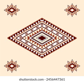 Navajo tribal ethnic Aztec  seamless pattern. South Western motif Mexican. Vector Navajo textile. Boho rug Woven carpet decor style. Design for Batik, fabric, clothing. Geometric ornament Indian.  