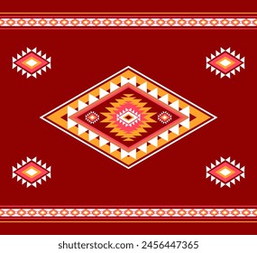 Navajo tribal ethnic Aztec  seamless pattern. South Western motif Mexican. Vector Navajo textile. Boho rug Woven carpet decor style. Design for Batik, fabric, clothing. Geometric ornament Indian.  