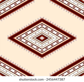 Navajo tribal ethnic Aztec  seamless pattern. South Western motif Mexican. Vector Navajo textile. Boho rug Woven carpet decor style. Design for Batik, fabric, clothing. Geometric ornament Indian.  