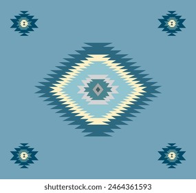 Navajo tribal ethnic Aztec  seamless pattern. South Western motif Mexican. Vector Navajo textile. Boho rug Woven carpet decor style. Design for Batik, fabric, clothing. Geometric ornament Indian.  