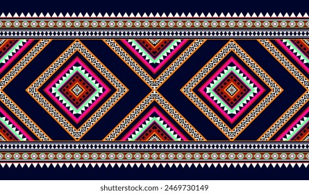 Navajo tribal ethnic Aztec  seamless pattern. South Western motif Mexican. Vector Navajo textile. Boho rug Woven carpet decor style. Design for Batik, fabric, clothing. Geometric ornament Indian.

