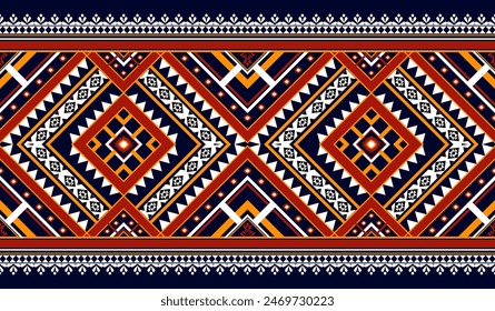Navajo tribal ethnic Aztec  seamless pattern. South Western motif Mexican. Vector Navajo textile. Boho rug Woven carpet decor style. Design for Batik, fabric, clothing. Geometric ornament Indian.

