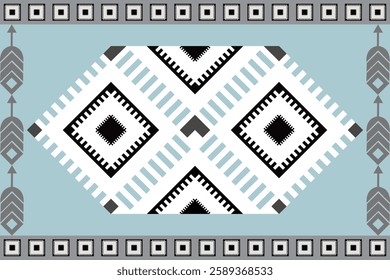 Navajo tribal . Native American ornament. Ethnic South Western decor style. Boho geometric ornament.  Mexican blanket, rug. Woven carpet illustration.