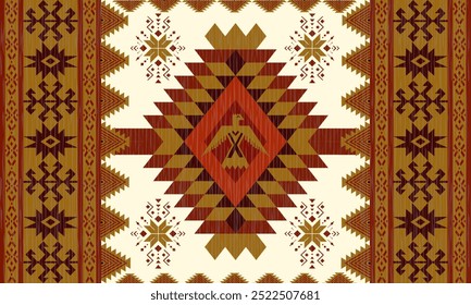  Navajo Tribal and Native American seamless pattern Ethnic SouthWestern decor style. Boho geometric ornament. Vector seamless pattern. Mexican blanket, rug,Woven, carpet, Aztec ornament pattern