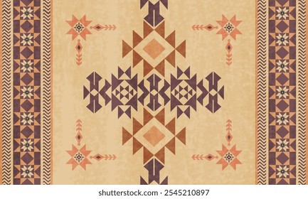 Navajo Tribal and Native American seamless pattern Ethnic SouthWestern decor style. Boho geometric ornament. Vector seamless pattern. Mexican blanket, rug,Woven, carpet, Aztec ornament pattern