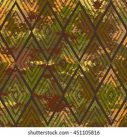 navajo tribal pattern -vector illustration. Diamonds on a background of camouflage.