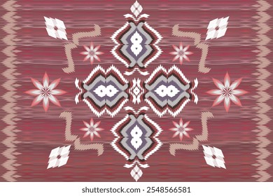 Navajo tribal seamless geometric pattern design. Abstract ethnic vector illustration, batik, clothing, rugs, boho style, embroidery, seamless, and wallpaper.