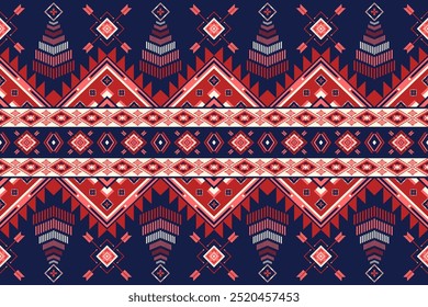 Navajo tribal seamless pattern, Ethnic South Western decor, Native American ornament, Geometric pattern. Design for fabric, wallpaper, wrapping, Batik, Carpet and Clothing. Vector illustration.