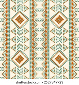 Patrón inconsútil tribal navajo. Decoración étnica del suroeste, adorno nativo americano, manta mexicana, patrón geométrico. Diseño para tela, Fondo de pantalla, Batik, ropa. Ilustración vectorial.
