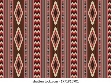 Navajo tribal seamless pattern. Native Indian ornament. Ethnic South Western decor style. Mexican rug.