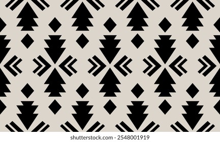 Padrão tribal navajo sem emenda. Ornamento nativo americano. Estilo de decoração étnica do sudoeste. Ornamento geométrico boho. Padrão sem emenda do vetor. Cobertor mexicano, tapete. Ilustração de tapete tecido