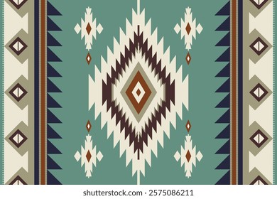 Navajo tribal seamless patterns, Native American ornaments, Southwestern ethnic decor, Mexican bohemian geometric blankets and rugs.