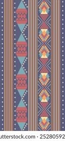 Navajo tribal seamless vector pattern. Purple, pastel tones. Native American ornaments. Abstract geometric background. Aztec native style. For decoration, vintage clothing, textiles, fashion, etc.