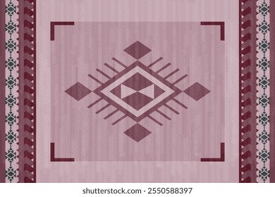 Padrão de vetor sem emenda tribal navajo. Ornamentos ameríndios. Decoração étnica do sudoeste. Boho ornamentos geométricos. Padrão de vetor contínuo. Cobertor mexicano. Tapete. Ilustração de tapete tecido. 