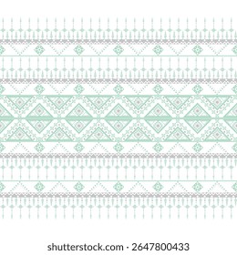 Padrão de vetor sem emenda tribal navajo com formas geométricas boho. Inspirado pela decoração étnica do sudoeste, cobertores mexicanos e tapetes tecidos. Ideal para têxteis, embalagens e design de interiores.