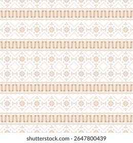 Padrão de vetor sem emenda tribal navajo com formas geométricas boho. Inspirado pela decoração étnica do sudoeste, cobertores mexicanos e tapetes tecidos. Ideal para têxteis, embalagens e design de interiores.