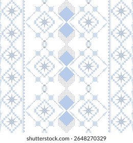 Navajo tribal seamless vector pattern with boho geometric. Inspired by ethnic southwestern decor, Mexican blankets and woven rugs. Ideal for silk, textiles, packaging, sarong, and interior design.