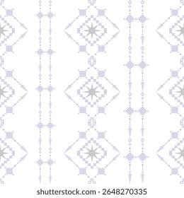 Padrão de vetor sem emenda tribal navajo com geometria boho. Inspirado pela decoração étnica do sudoeste, cobertores mexicanos e tapetes tecidos. Ideal para seda, têxteis, embalagem, sarong e design de interiores.
