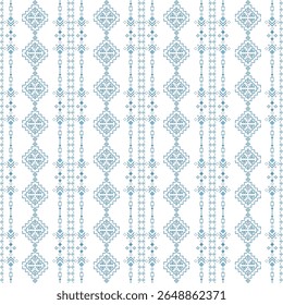 Navajo tribal seamless vector pattern with boho geometric. Inspired by ethnic southwestern decor, Mexican blankets and woven rugs. Ideal for silk, textiles, packaging, sarong, and interior design.