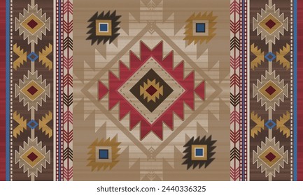 Navajo tribal vector pattern. Native American ornament. Ethnic South Western decor style. Boho geometric ornament. blanket, rug. Woven carpet