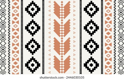 Navajo tribal vector pattern. Native American ornament. Ethnic South Western decor style. Boho geometric ornament.Ikat floral paisley embroidery blanket, rug. Woven carpet