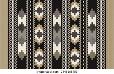Navajo tribal vector pattern. Native American ornament. Ethnic South Western decor style. Boho geometric ornament.Ikat floral paisley embroidery blanket, rug. Woven carpet