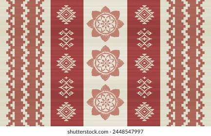Navajo tribal vector pattern. Native American ornament. Ethnic South Western decor style. Boho geometric ornament.Ikat floral paisley embroidery blanket, rug. Woven carpet