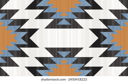 Navajo tribal vector pattern. Native American ornament. Ethnic South Western decor style. Boho geometric ornament.Ikat floral paisley embroidery blanket, rug. Woven carpet