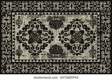 Navajo tribal vector pattern. Native American ornament. Ethnic South Western decor style. Boho geometric ornament.Ikat floral paisley embroidery blanket, rug. Woven carpet